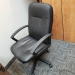 Black Leather Adjustable Task Chair w/ Fixed Arms